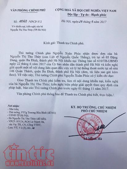  Thủ tướng trực tiếp chỉ đạo giải quyết dứt điểm vụ việc tại 146 Quán Thánh, Hà Nội ảnh 1